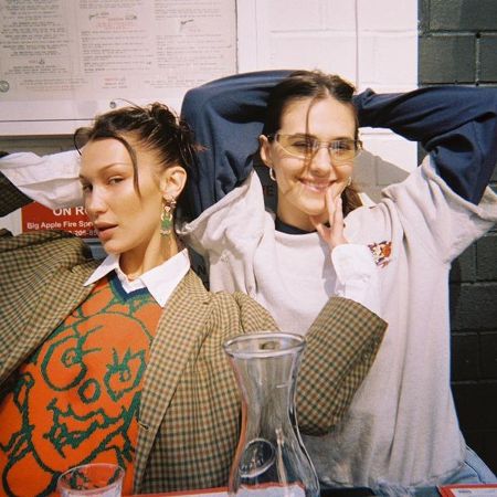 Devon Lee Carlson with her friend, Bella Hadid